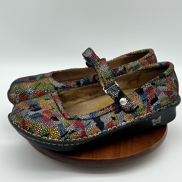 Alegria Paloma Multi Color Mosaic Leather Mary Jane Women Shoe Sz. 41/10.5/11 - Picture 3 of 9